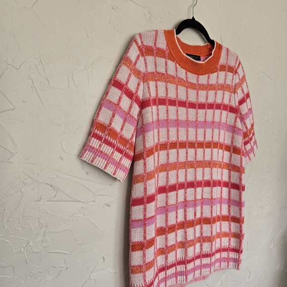 Ann Taylor Knit Pink Orange Short Sleeve Sweater - Picture 5 of 11